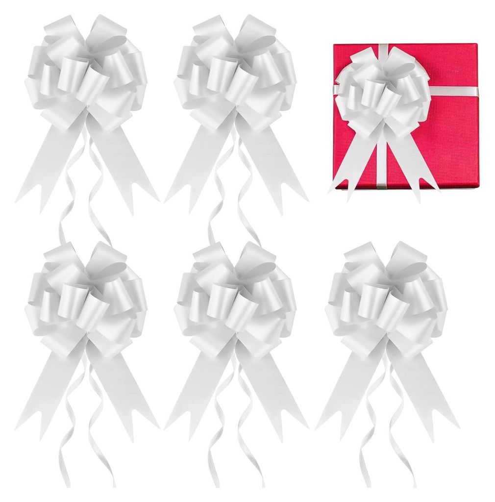 30 Pcs Geschenkschleife Weiß, Schleife Hochzeit Geschenk, Produktbild 
