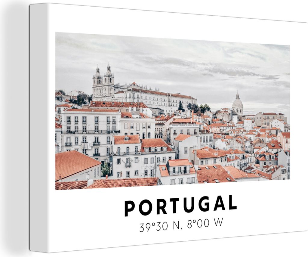 OneMillionCanvasses - Leinwandbilder - 140x90 cm, Portugal - Europa - Rot - Silhouette, Wandbilder Kunstdruck Wanddekoration - Foto auf Leinwand ...