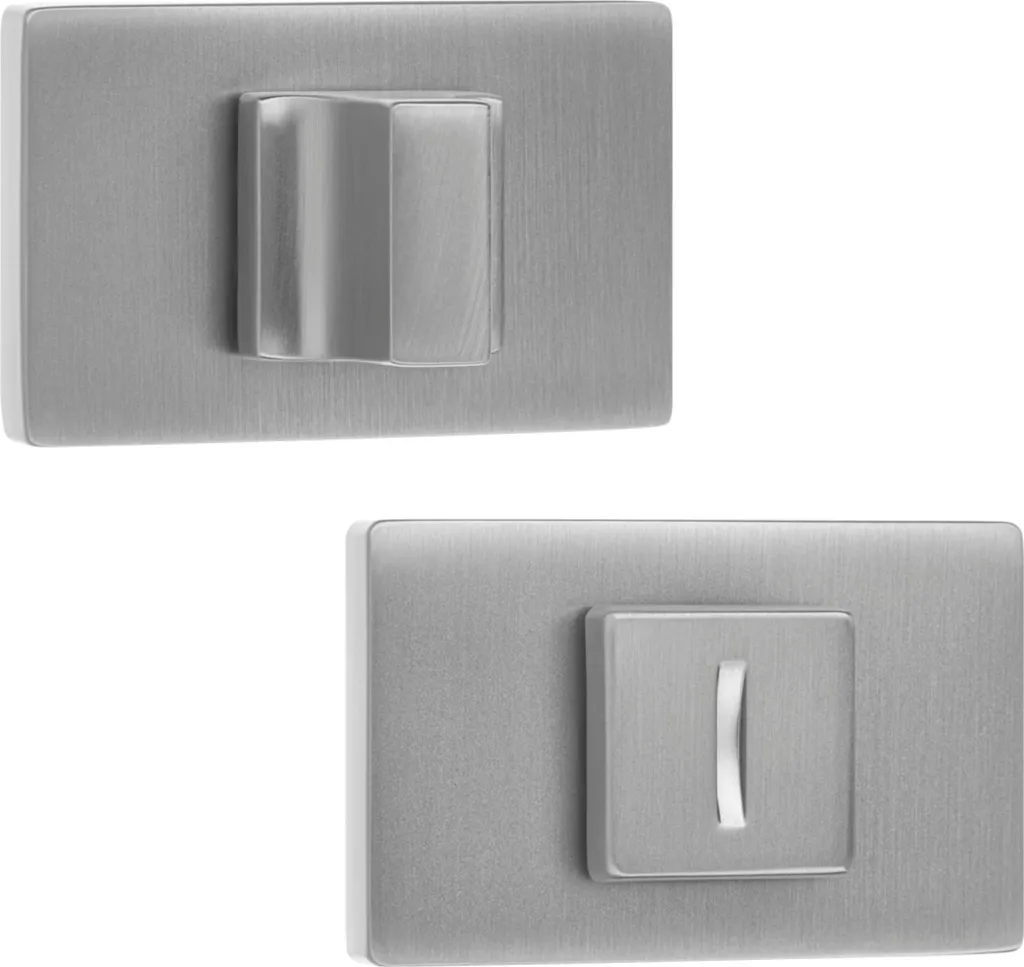 Ricambio Rosetta Maniglia WC Kuchinox - Rettangolare Argento Opaco - Anti-Umidità