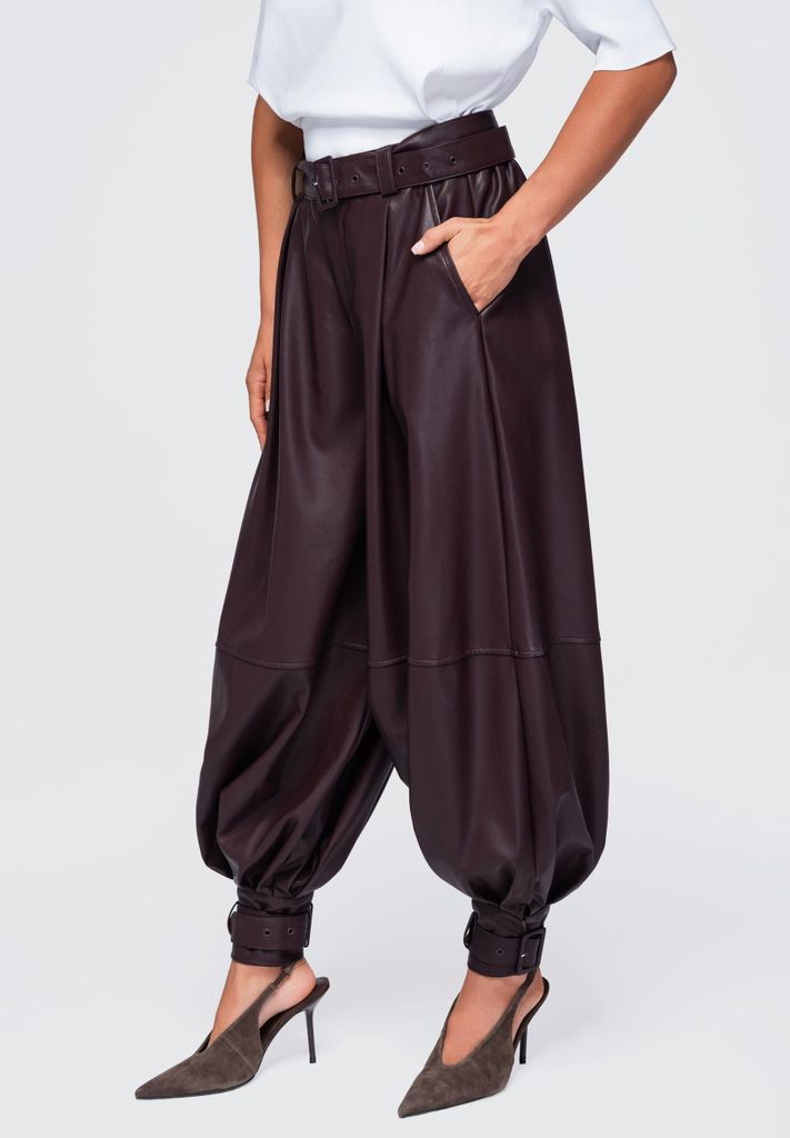 LARICA Damenhose Hochbund Weit Modern OW-PA-E0022 burgundy Produktbild 