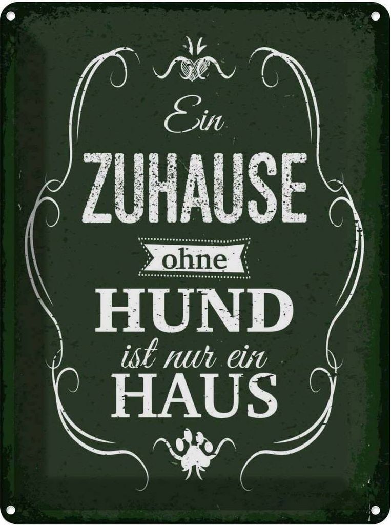 vianmo Blechschild 40x30 cm Hund Zuhause ist nur ein Haus Tier Haustier