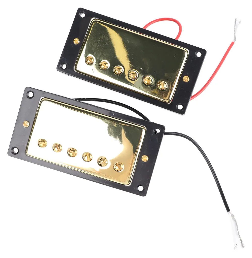 Micro Humbucker Métal Doré pour Guitare : Éliminez les Bruits Parasites - 9