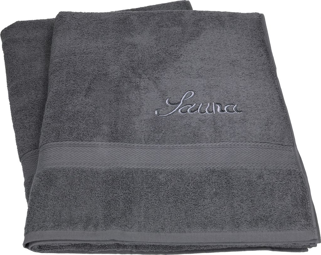 Betz 2 tlg. Saunatuch Saunahandtuch Saunatücher Set FRANCE 100% Baumwolle Größe 80x200 cm verschiedene Farben Farbe - anthrazit