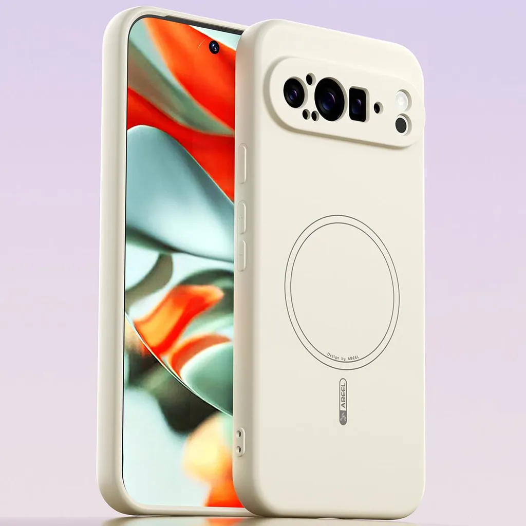 Custodia Magnetica Google Pixel 9 Pro XL: Silicone Beige Antiurto MagSafe