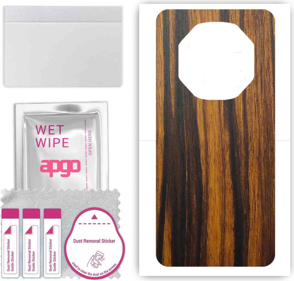 apgo Rückseite Schutzfolie, Skin, kompatibel mit ZTE Voyage 41S, Hinten Displayschutzfolie aus Vinylfolie, kratzfest, einfache Montage - Tigerwood