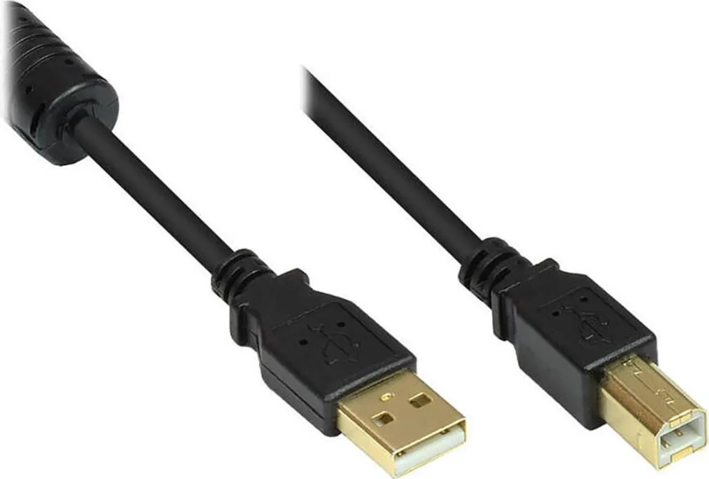 Cavo USB Tipo B 3m Good Connections Nero - Ferrite e Oro 24K