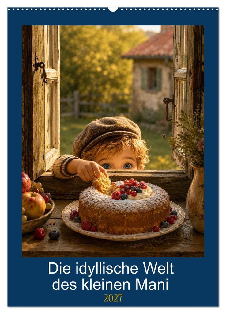 Die idyllische Welt des kleinen Mani (Wandkalender 2027 DIN A2 hoch), CALVENDO Monatskalender