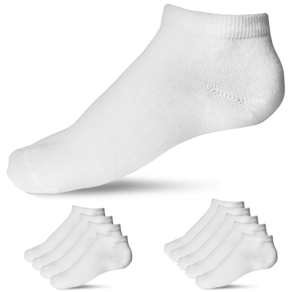 Elasthan 12 Paar Damen Sneaker Socken Kurzsocken Füßlinge in weiß Baumwolle