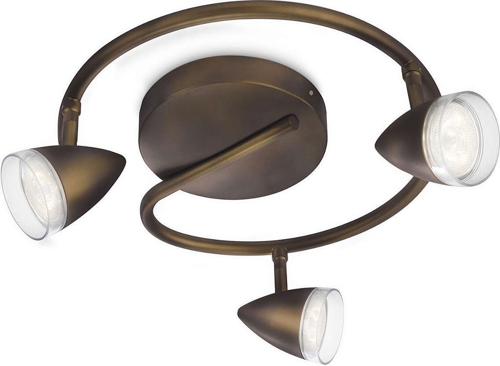 Philips myLiving Spot 532190616, Strahler Oberflächenbeleuchtung, Nicht austauschbare(s) Leuchtmittel, 3 Glühbirne(n), LED, 2700 K, Bronze