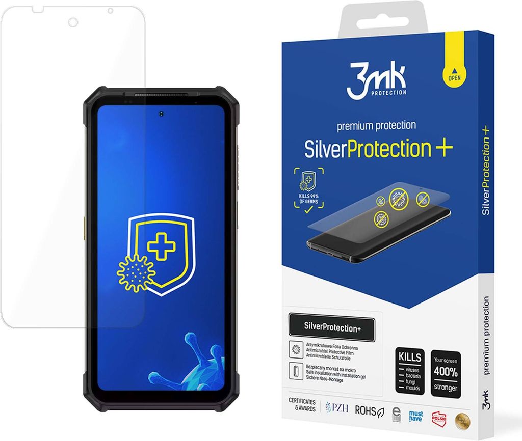 3mk Display Antimikrobielle Schutzfolie SilverProtection+ für Ulefone Armor 24 0,21mm Self-Heal