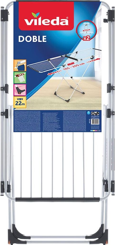 Vileda Doble ausziehbarer Wäscheständer Länge bis 209 cm Produktbild 2