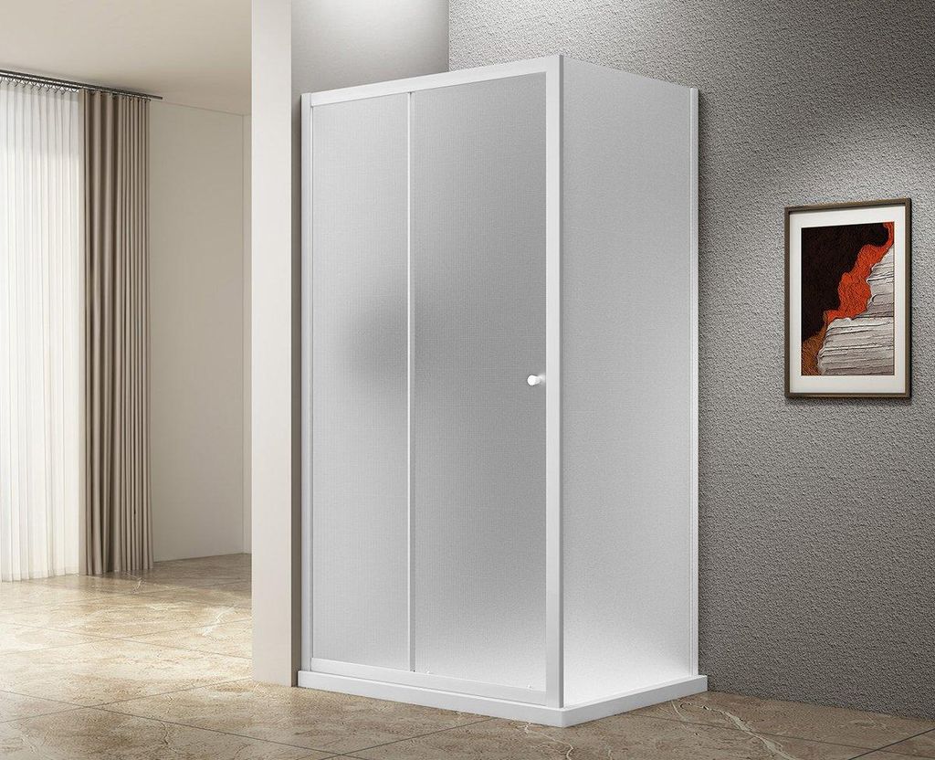 Aqualine UGGA Rechteckige Duschkabine 1100x800mm, Brick Glas, Weiß