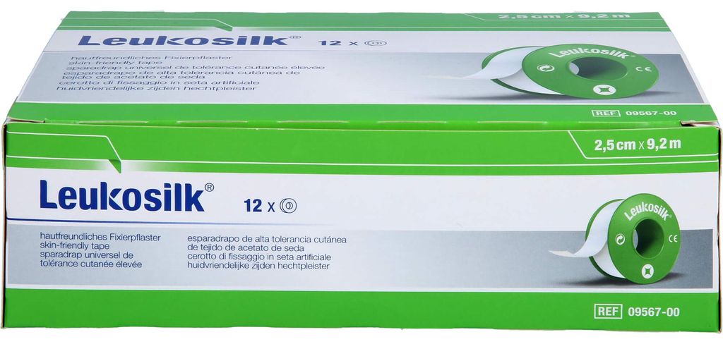 LEUKOSILK 9,2MX2,5CM, 12 St PFL Produktbild 