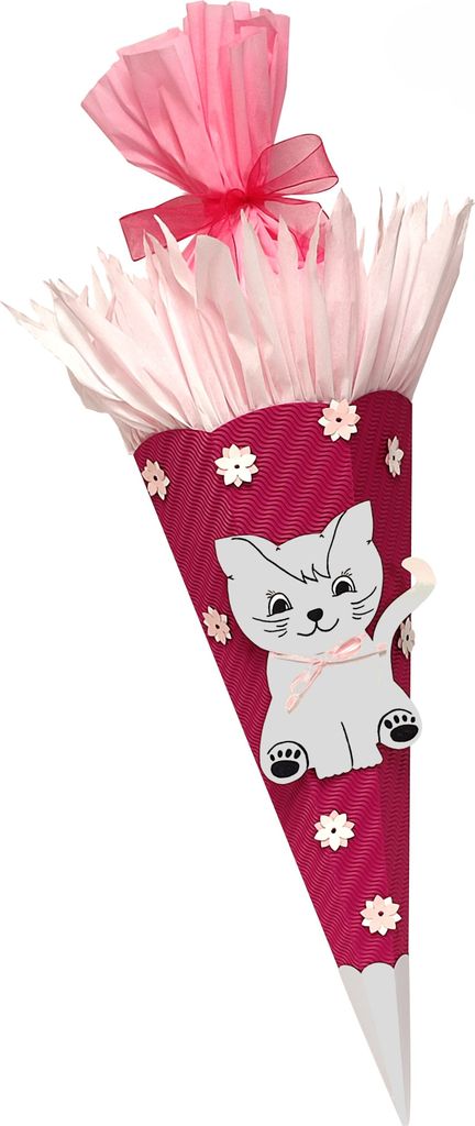 Schultüte Bastelset Katze weiß Produktbild 