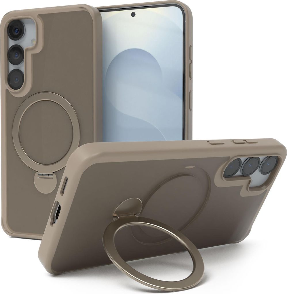 EAZY CASE - MagSafe Handyhülle für Samsung Galaxy S25 Plus, Ring zum Aufstellen, 360° drehbar, Magsafe Silikonhülle zum Aufstellen, stoßfest C...