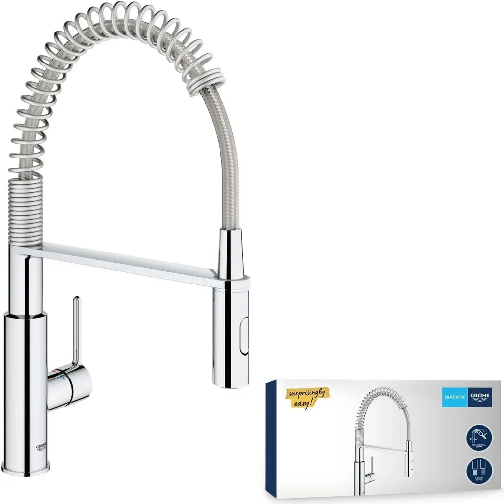 Mitigeur Evier Grohe Get Chrome avec Bec Pivotant et Douchette 2 Jets - 11