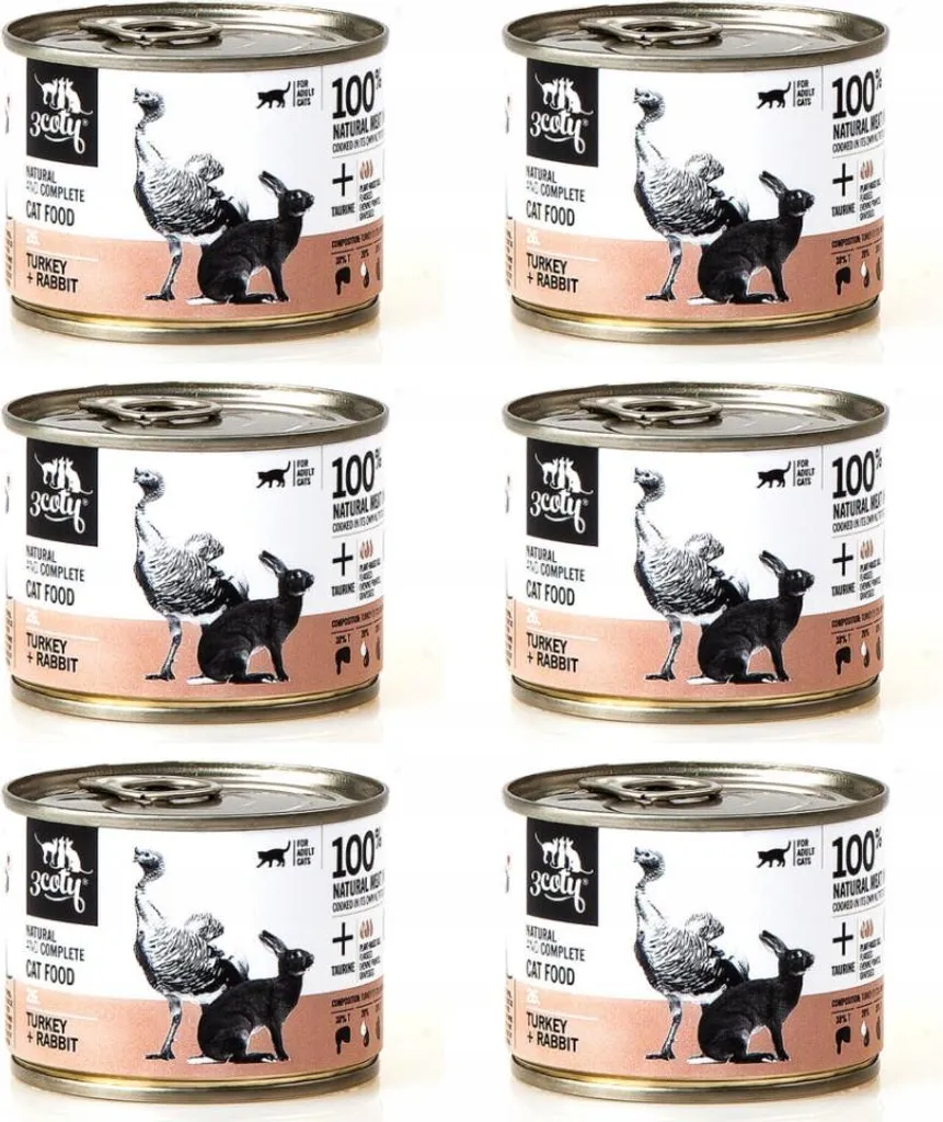 Pâtée pour Chat Adulte Riche en Viande de Dinde et de Lapin 6x180g