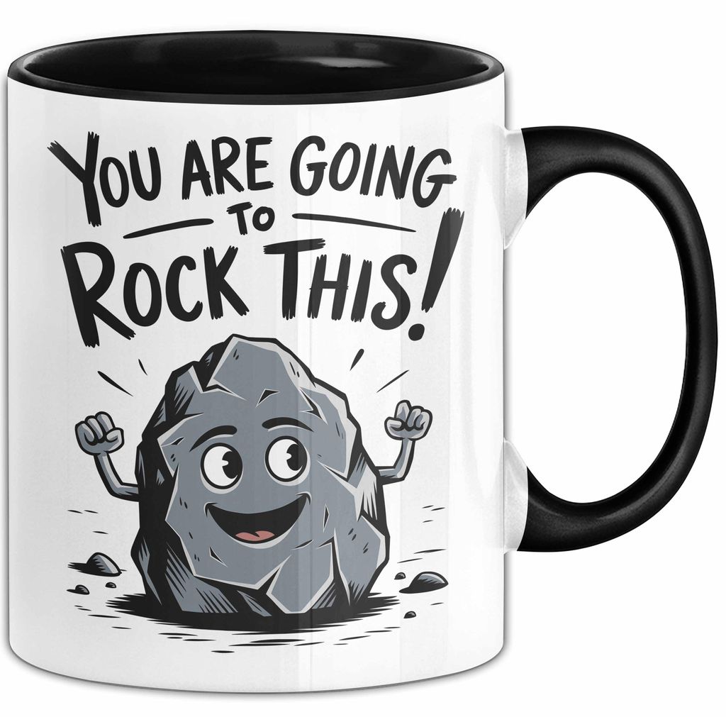 Motivierend Inspirierend Tasse Geschenk Lustige Geschenkidee Spruch Du Wirst Das Rocken (Schwarz)