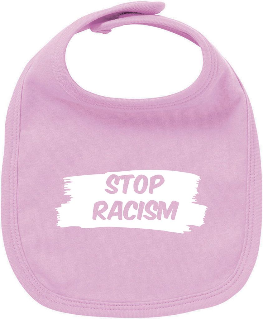 Huuraa Unisex Babylatz Stop Racism Geschenk Babypink Baumwolle Stop Racism Mitbringsel