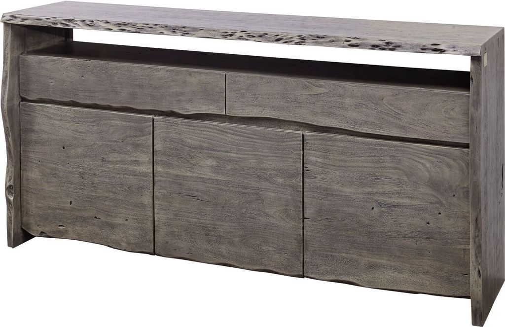 MASSIVMOEBEL24 Sideboard Akazie 191x45x96 grau lackiert Produktbild 