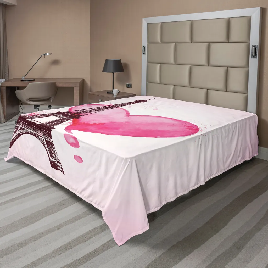 Drap de lit déco Tour Eiffel 266 x 260 cm pour Chambre Saint-Valentin