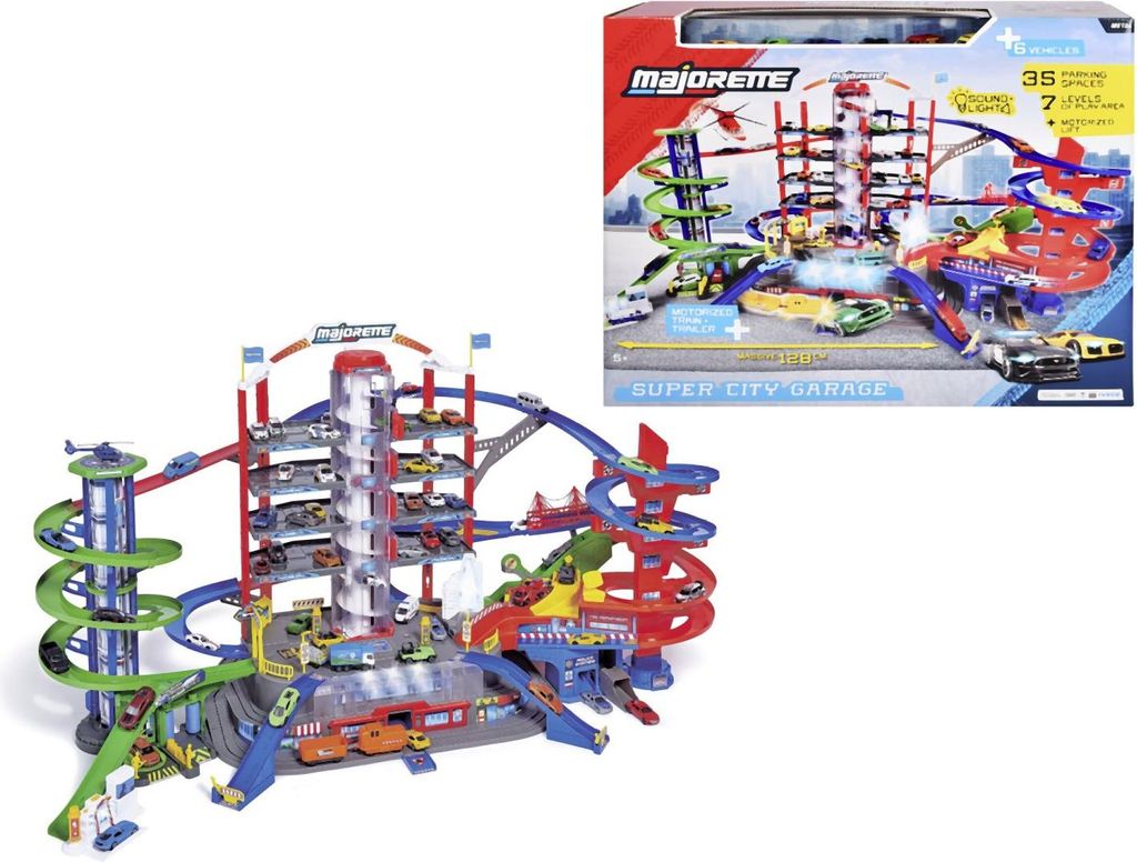 Majorette Super City Garage mit 6 Fahrzeugen Produktbild 
