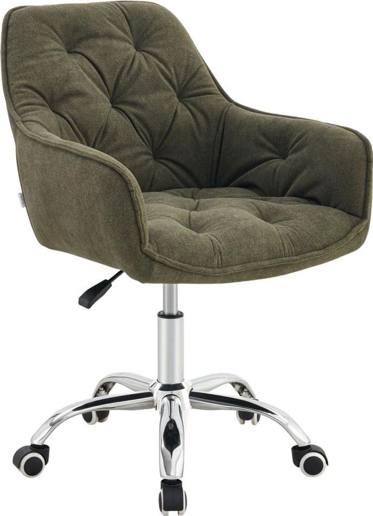HOMLA FUSSY otočné kreslo z látky, zelené, 57x61x80-90 cm Obrázok produktu 