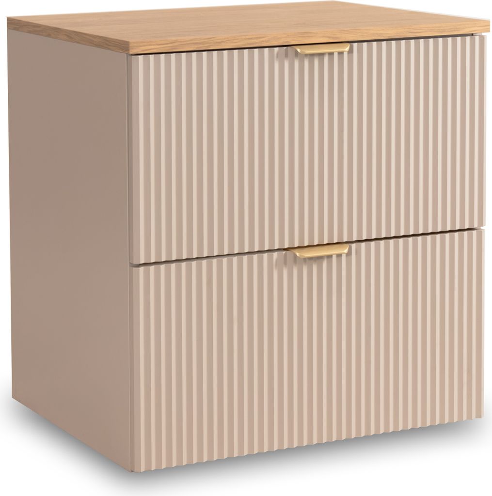 WENA Waschtischunterschrank 60 cm, geriffelte Fronten, Produktbild