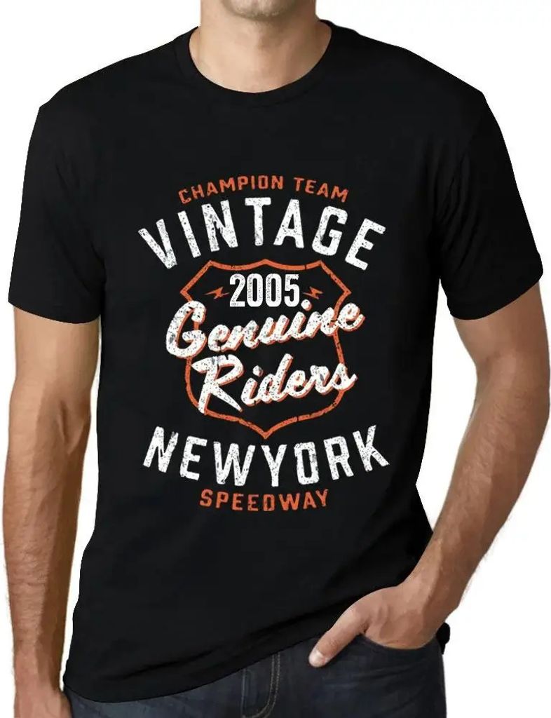 Herren Grafik T-Shirt Echte New Yorker Reiter 2005 – New York Genuine Riders 2005 – Geschenk 19. Geburtstag Jahrestag 19 Jahre Jubiläum 19 Jä...