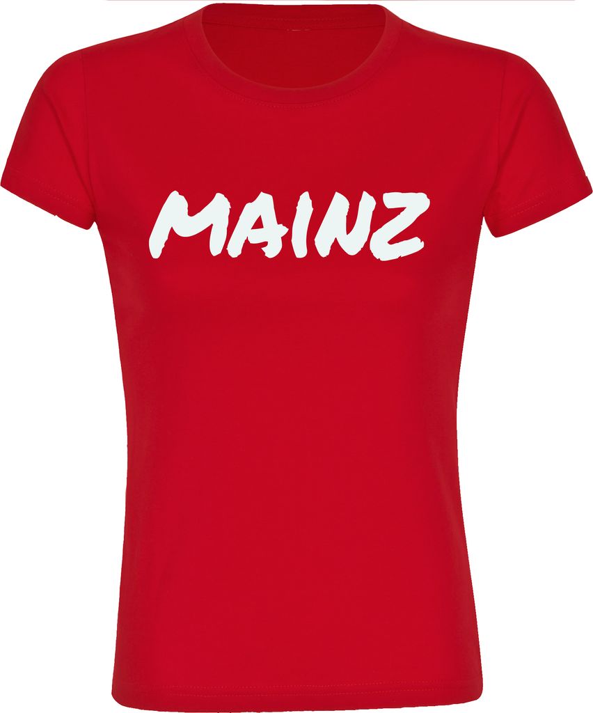 multifanshop Damen T-Shirt - Mainz - Textmarker, rot, Größe L
