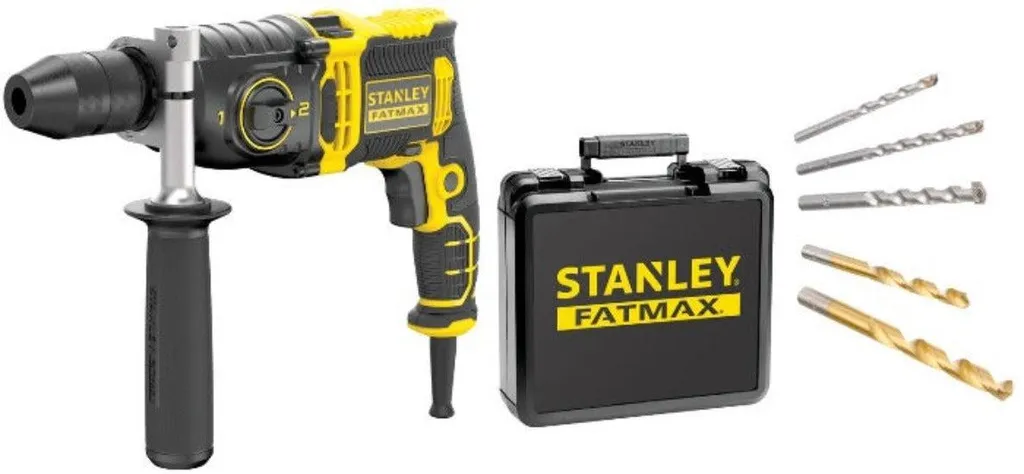 Perceuse à percussion 850W pour béton Stanley Fatmax : kit complet forets
