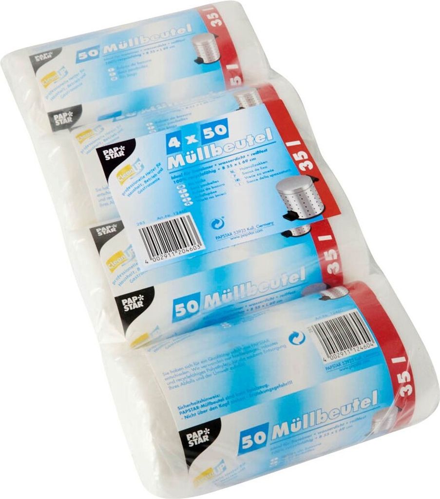 Papstar 12460, 35 l, Przezroczysty, Polietylen wysokiej Zdjęcie produktu 