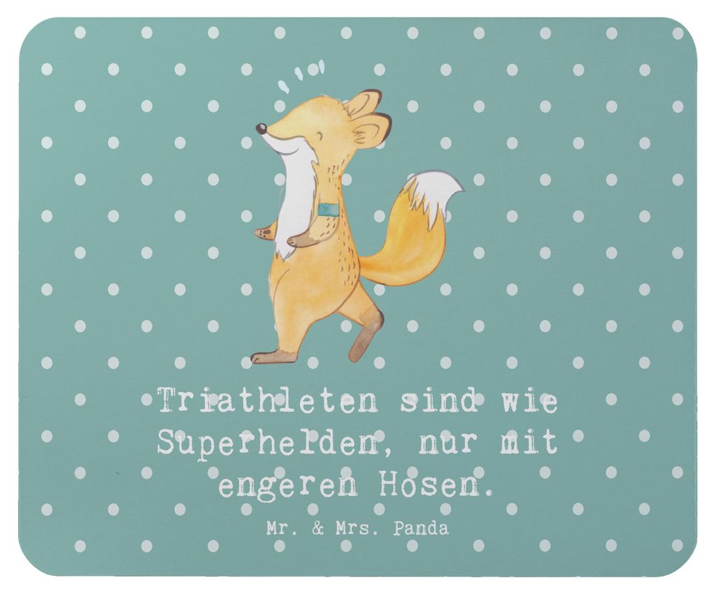 Mr. & Mrs. Panda Mauspad Triathlon Superheld - Meeresbrise - Geschenk, Durchhaltevermögen, Sportart, Radfahren, Mousepad, Mouse Pad, Laufen, Sport...