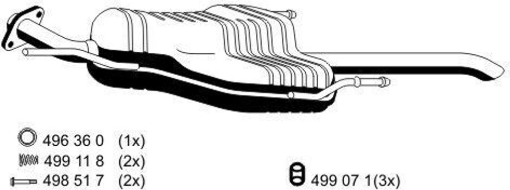 ERNST 054096 Endschalldämpfer für OPEL Astra G Limousine (T98) Auspuff