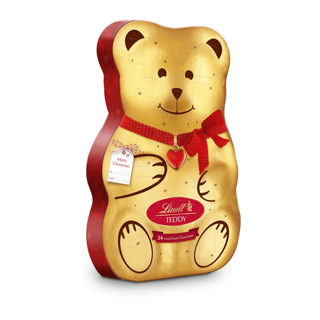 Lindt TEDDY Adventskalender, 3D, 310g Productafbeelding 