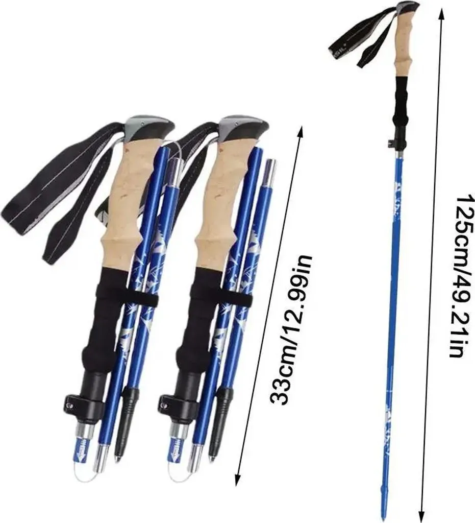 Canne de marche légère et télescopique 125 cm avec réglage facile C