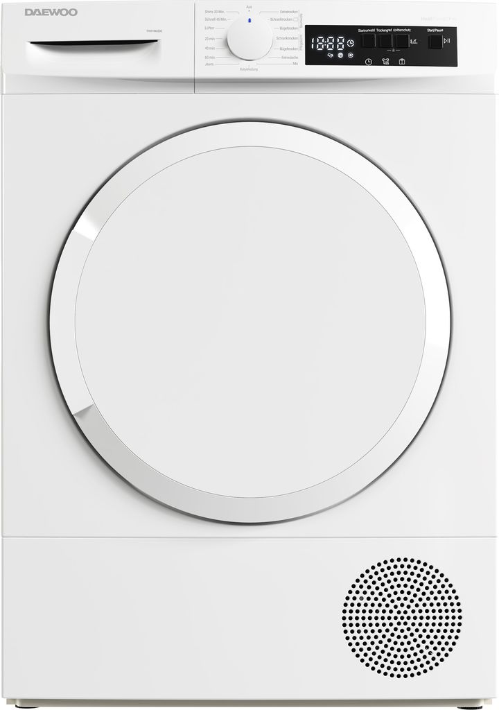 Daewoo Wäschetrockner Wärmepumpe 7kg DrumLight BabyCare 15Programme T7HT1WA3DE