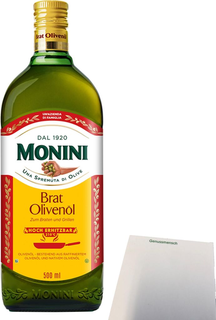 Monini Brat Olivenöl (500ml Flasche) + usy Block