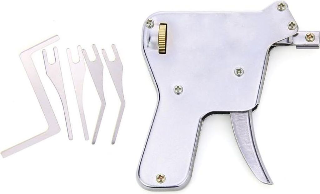 Transparente Lock Pick Set - Lock Pick Hook und Gun - Schlosser Anfänger Kit - Silber