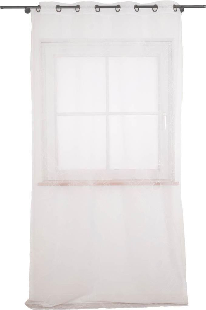 Ösenvorhang Blüten 3D Print weiß 140x260cm