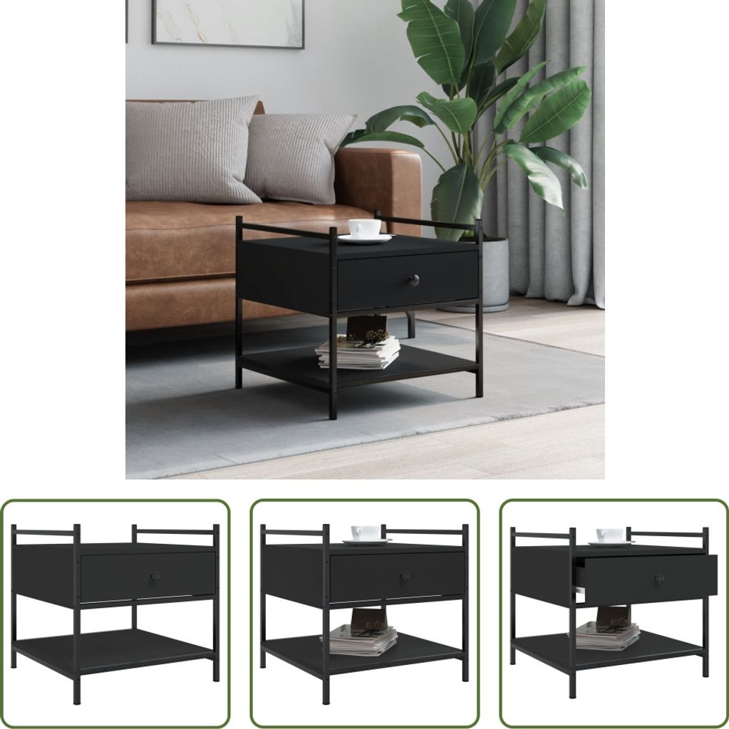 The Living Store Couchtisch Schwarz 50x50x50 cm Holzwerkstoff