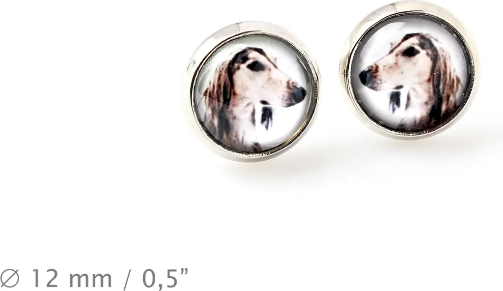 Saluki, levriero persiano - Set di gioielli con la tua foto, gioiello per donna, prodotto artigianale, prodotto realizzato a mano con passione per il marchio Art-Dog.