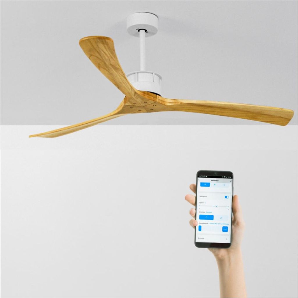 WIND LARGE - Leiser Deckenventilator 40W Ø152 cm 100% Holz