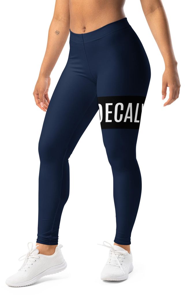 DECALVIBES Damen Leggings Basic Urban Side Black - Navy , XL