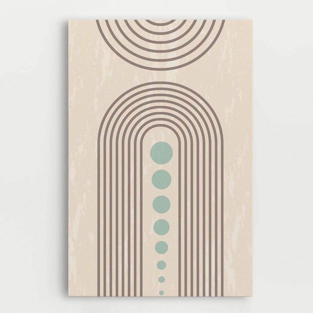 ARTHUB Leinwandbild 70x100 cm, Cream Blue Circles | Wohnzimmerdekoration, Hängende Bilder, Wanddekoration, Heimdekoration, Abstrakte, Minimalist...