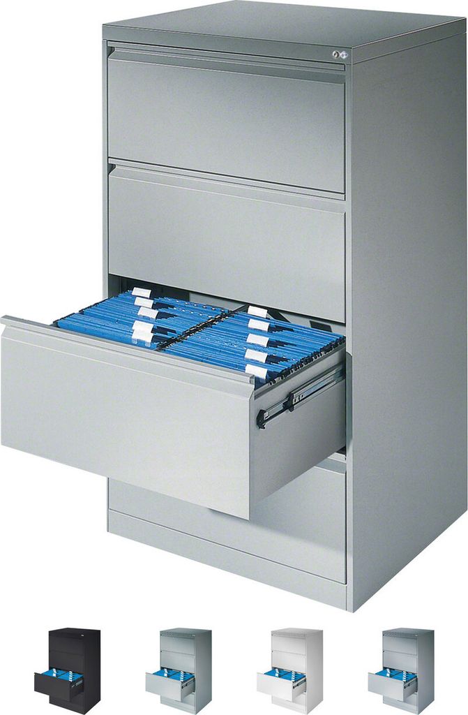 Hängeregistraturschrank mit 4 Schubladen Hängeregister 135x78x59 cm Zweibahnig