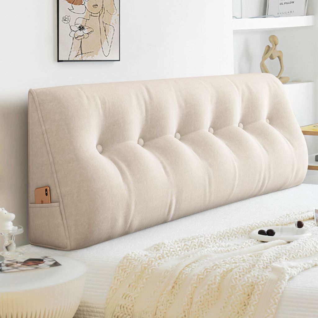 (200 cm, béžová) Velký trojúhelníkový polštář na opěrku Obrázek produktu 