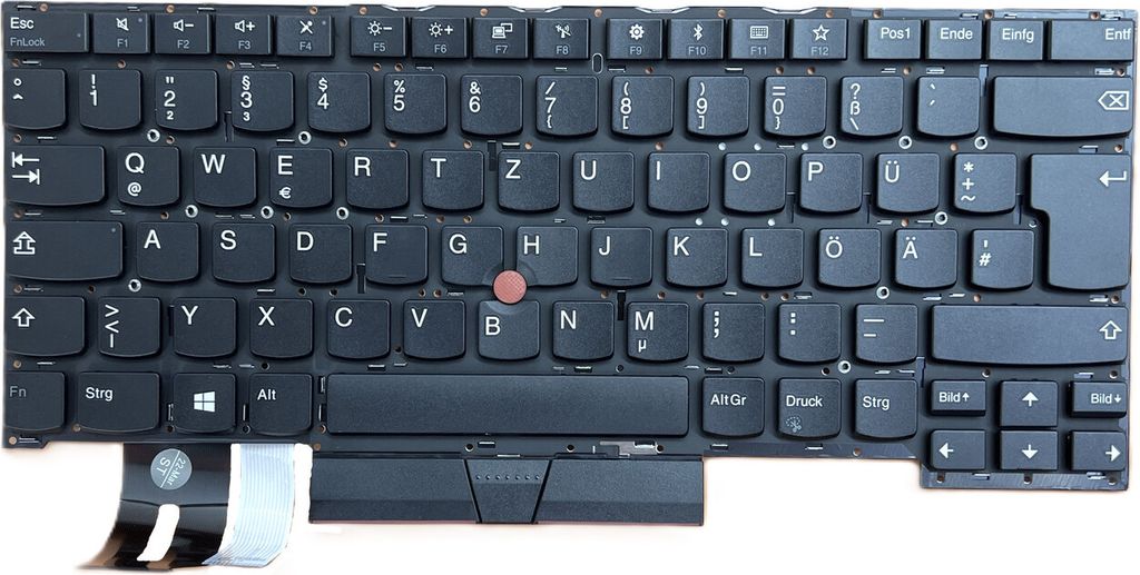 DEUTSCHE-Tastatur Keyboard Schwarz mit Trackpoint komp. für Lenovo ThinkPad T490s 20NX
