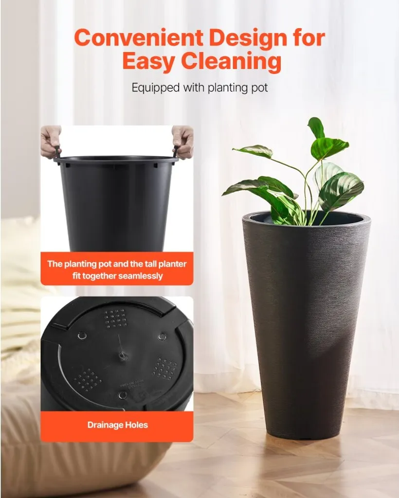Pots de fleurs durables pour intérieur et extérieur - Duo de cache-pots - 2
