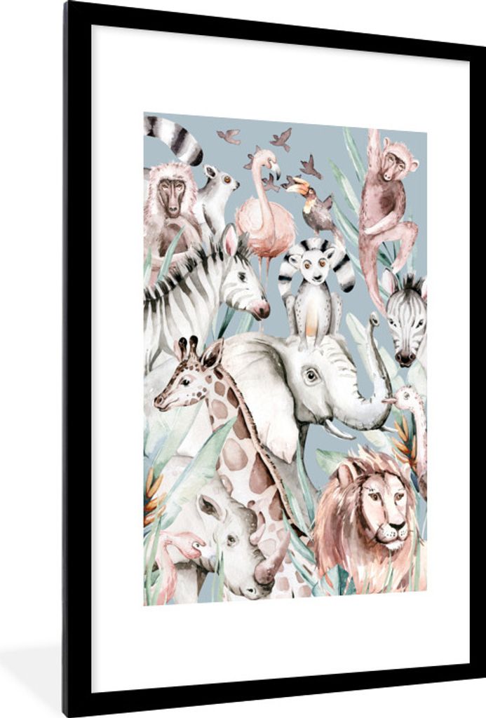 MuchoWow® MuchoWow® Gerahmtes Poster Wasserfarben - Tiere - Produktbild 